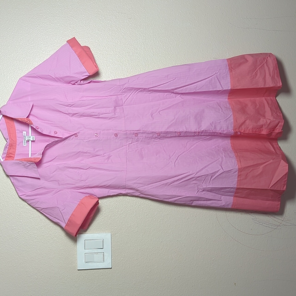 Isaac Mizrahi Pink and Coral Midi Cotton Dress - Picture 2 of 8